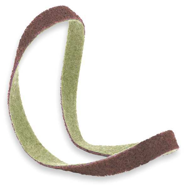 Sanding Belt, 1/2 in W, 18 in L, Non-Woven, Aluminum Oxide, Medium, Z-Web, Maroon