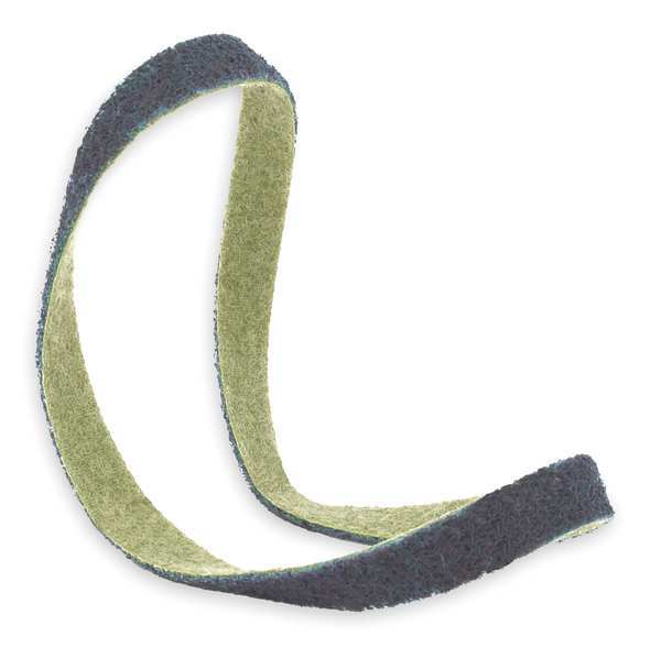 Sanding Belt, 1/2 in W, 18 in L, Non-Woven, Aluminum Oxide, Very Fine, Z-Web, Blue