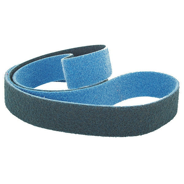 Sanding Belt, 1 in W, 42 in L, Non-Woven, Aluminum Oxide, Very Fine, Z-Web, Blue