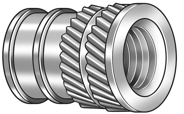 Ultrasonic Insert, M4-0.70, 5/16 in L, 0.234 in Insert Dia., 0.208 in Tapered End Dia., Brass