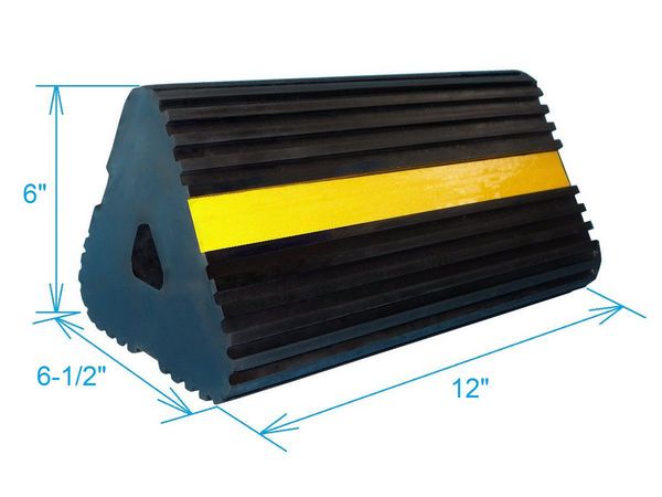 Wheel Chock, 12 In W x 6 In H, Black