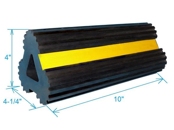 Wheel Chock, 10 In W x 4 In H, Black