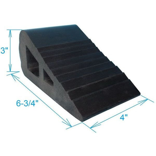 Wheel Chock, 4 In W x 3 In H, Black