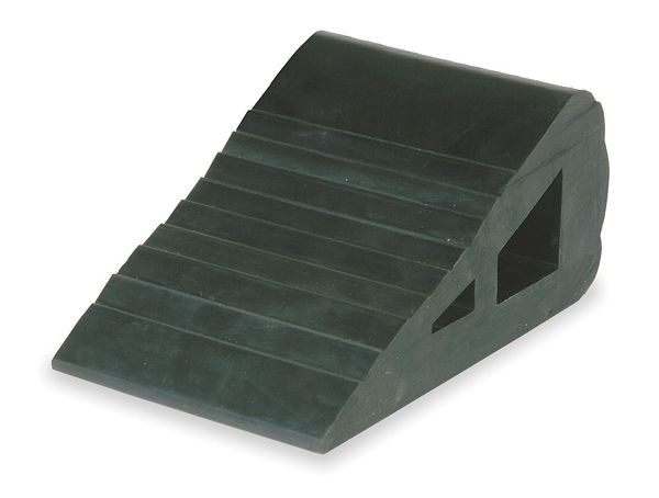 Wheel Chock, 6 In W x 3 1/4 In H, Black