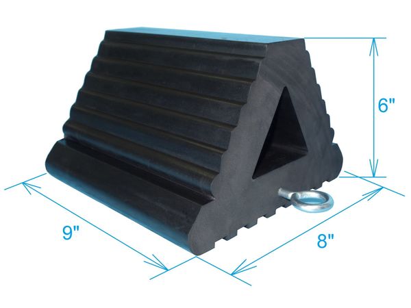 Wheel Chock, 9In W x 6 InH, Black