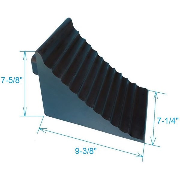 Wheel Chock, 7 1/4 In W x 9 3/8 InH, Black
