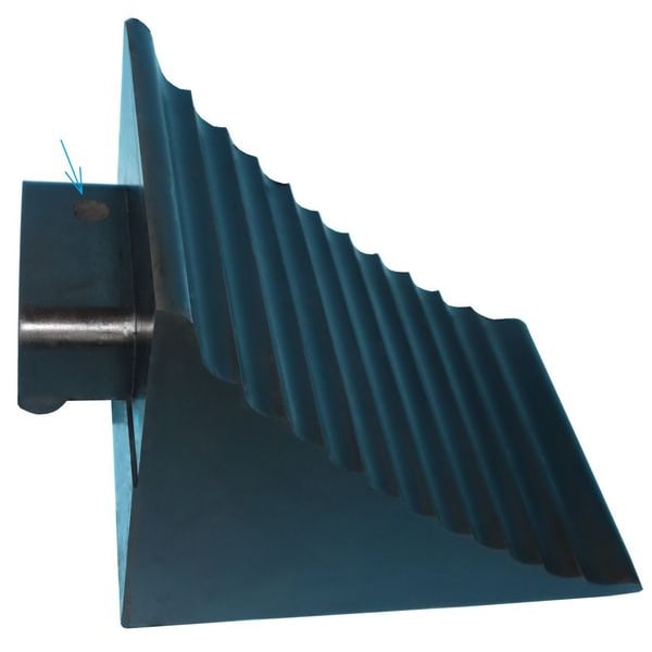 Wheel Chock, 7 1/4 In W x 9 3/8 InH, Black