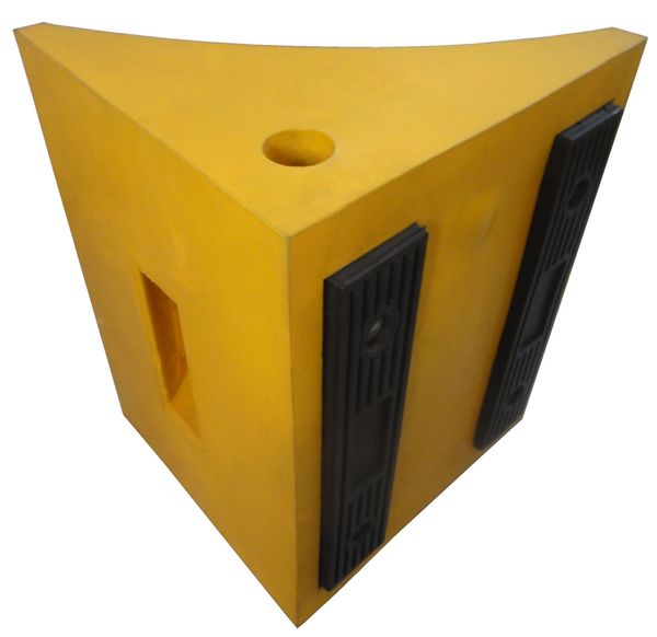 Wheel Chock, 15 In W x 11 In H, Yellow