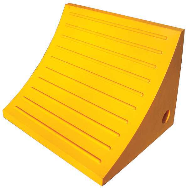 Wheel Chock, 15 In W x 11 In H, Yellow