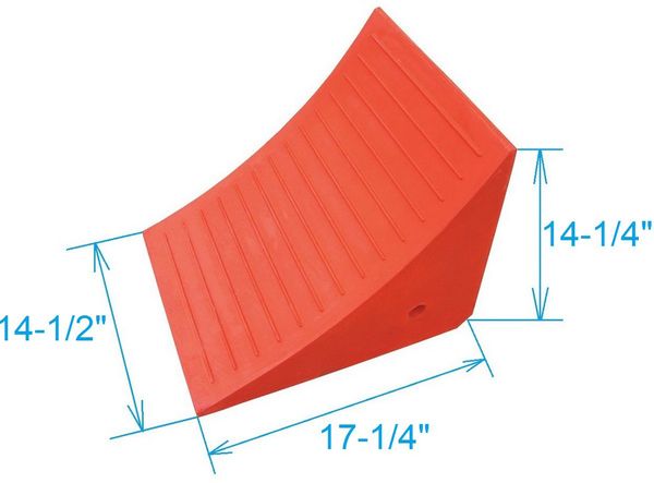 Wheel Chock, 14 1/2 In W, 14 1/4 In H, Orng