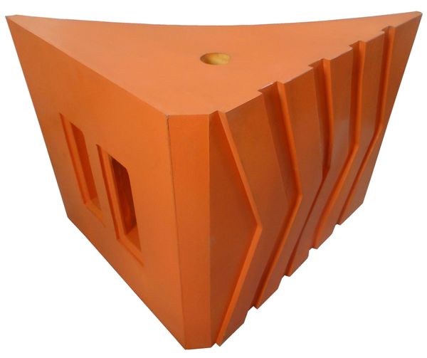 Wheel Chock, 14 1/2 In W, 14 1/4 In H, Orng