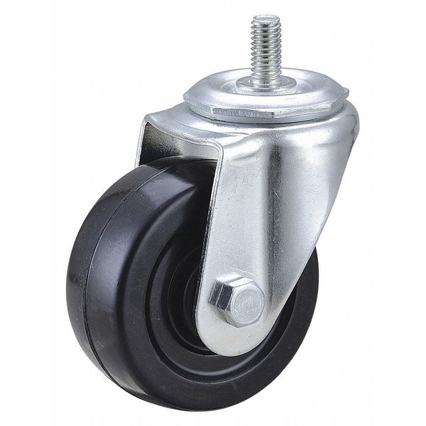 Swivel Stem Caster, Rubber, 3 in., 175 lb.