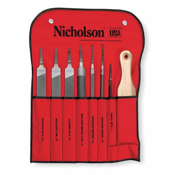 Machinist File Set with Cleaner, 8 piece