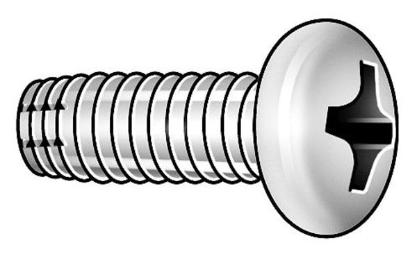 Thread Cutting Screw, #10 x 5/8 in, Zinc Plated Steel Pan Head Phillips Drive, 100 PK