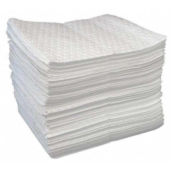Sorbents, 21 gal. Oil-Only Absorbed, White, Polypropylene, 100 PK
