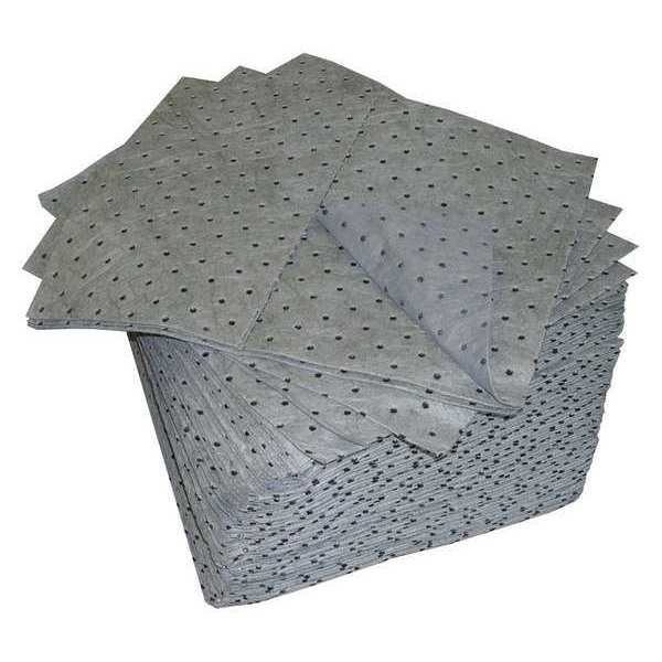 Sorbents, 23 gal/pk, 0.23 gal/pad, Universal Absorbed, Gray, Polypropylene, 100 PK