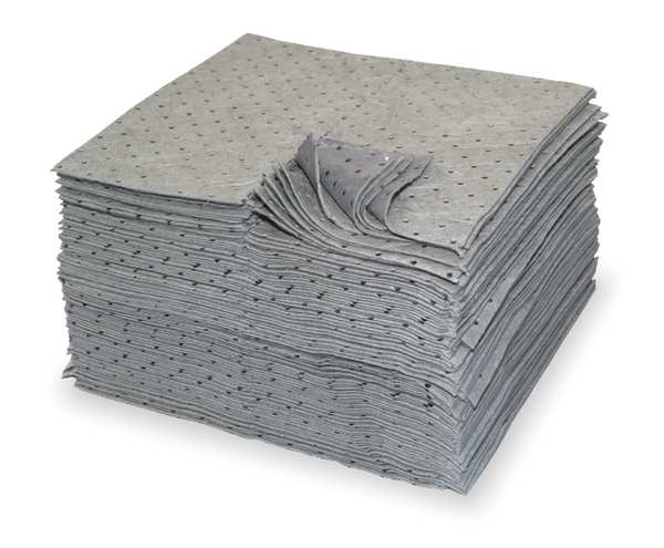 Sorbents, 20 gal. Universal Absorbed, Gray, Polypropylene, 100 PK