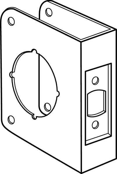 Door Reinforcer, SS, Backset 2 3/8 In