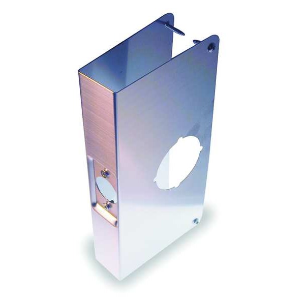 Door Reinforcer, SS, Backset 2 3/4 In