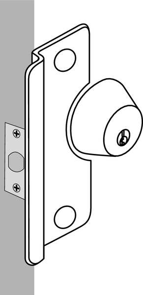 Door Latch Guard, Gray, Steel, 6