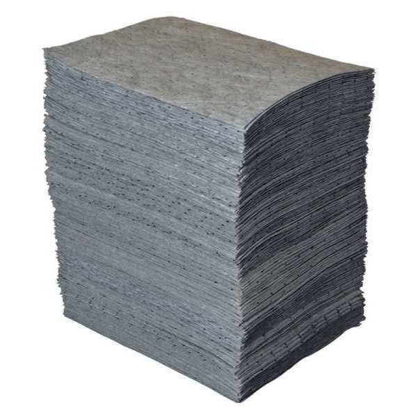 Sorbents, 22 gal/pk, 28 oz/pad, Universal Absorbed, Gray, Polypropylene, 100 PK