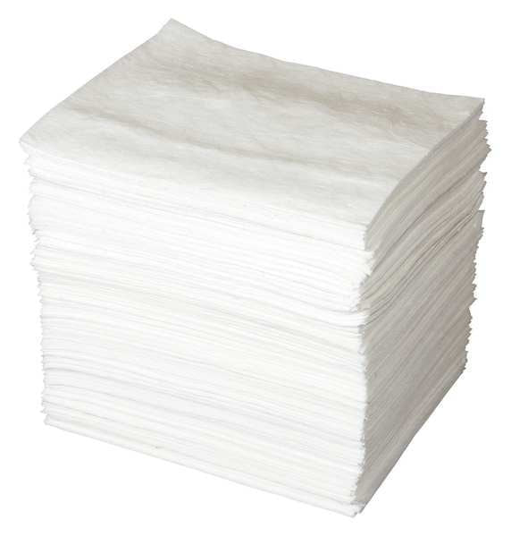 Sorbents, 51 gal. Oil Absorbed, White, Polypropylene, 200 PK