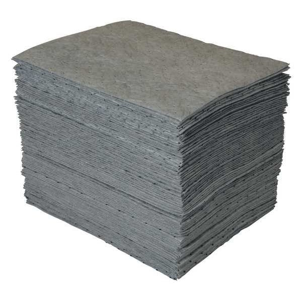 Sorbents, 30 gal/pk, 38 oz/pad, Universal Absorbed, Gray, Polypropylene, 100 PK