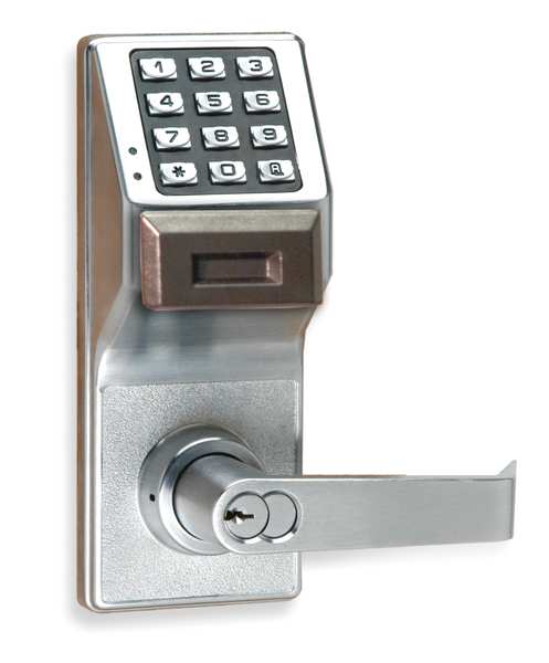 Electronic Lock, Brushed Chrome, 12 Button