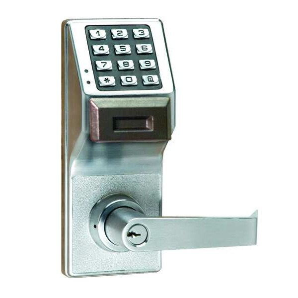 Electronic Lock, Brushed Chrome, 12 Button