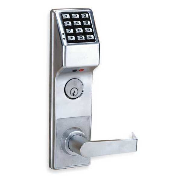 Electronic Lock, Brushed Chrome, 12 Button