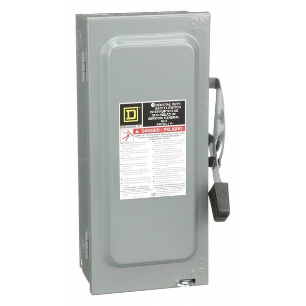 Fusible Safety Switch, General Duty, 240V AC, 2PST, 60 A, NEMA 1
