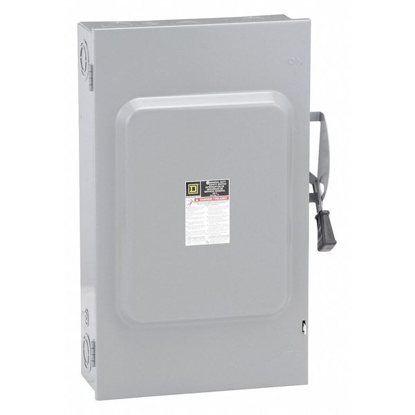Fusible Safety Switch, General Duty, 240V AC, 3PST, 200 A, NEMA 1