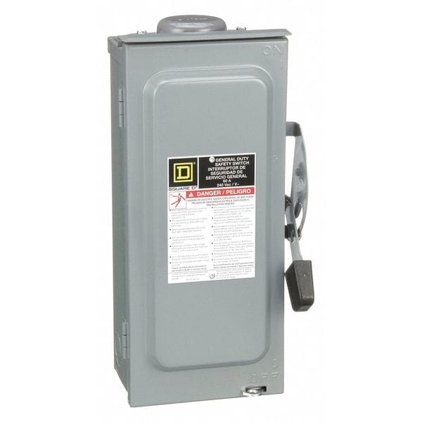 Fusible Safety Switch, General Duty, 240V AC, 3PST, 60 A, NEMA 3R
