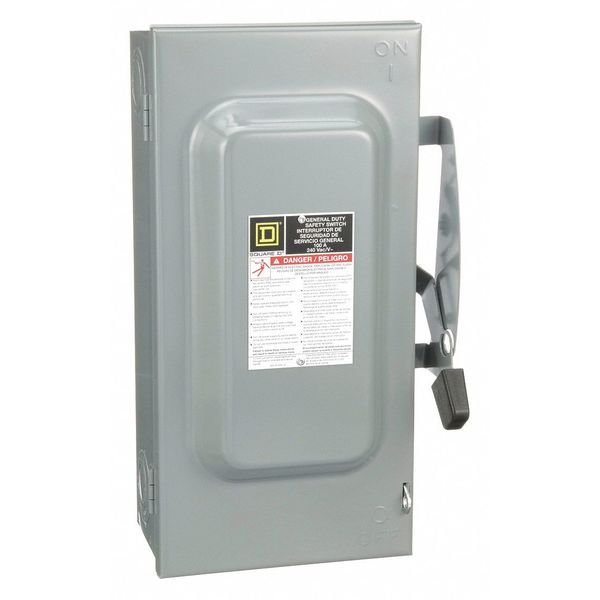 Fusible Single Throw Safety Switch, General Duty, 240V AC, 3PST, 100 A, NEMA 1