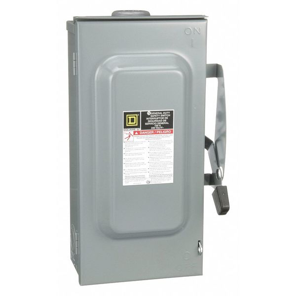 Nonfusible Safety Switch, General Duty, 240V AC, 3PST, 100 A, NEMA 3R
