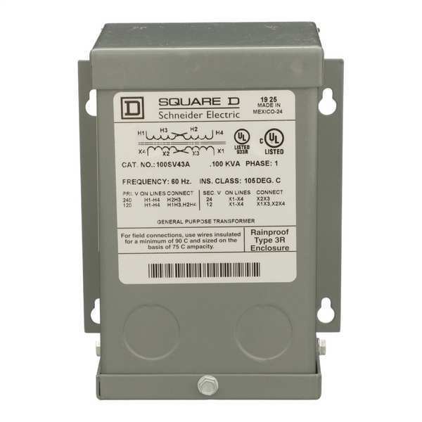 Transformer, 120/240VAC, 12/24VAC, 100VA