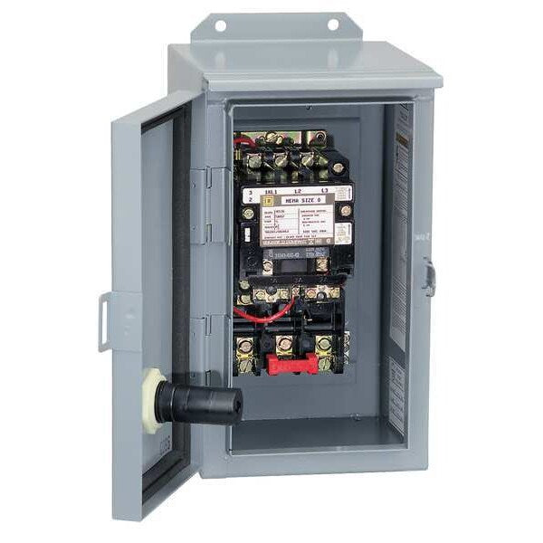 Nonreversing Magnetic Motor Starter, 12, 3R NEMA Rating, 480V AC, 3 Poles, No Auxiliary Contacts