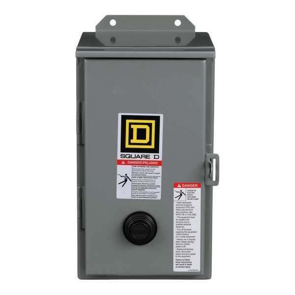 Nonreversing Magnetic Motor Starter, 12, 3R NEMA Rating, 120V AC, 3 Poles, No Auxiliary Contacts