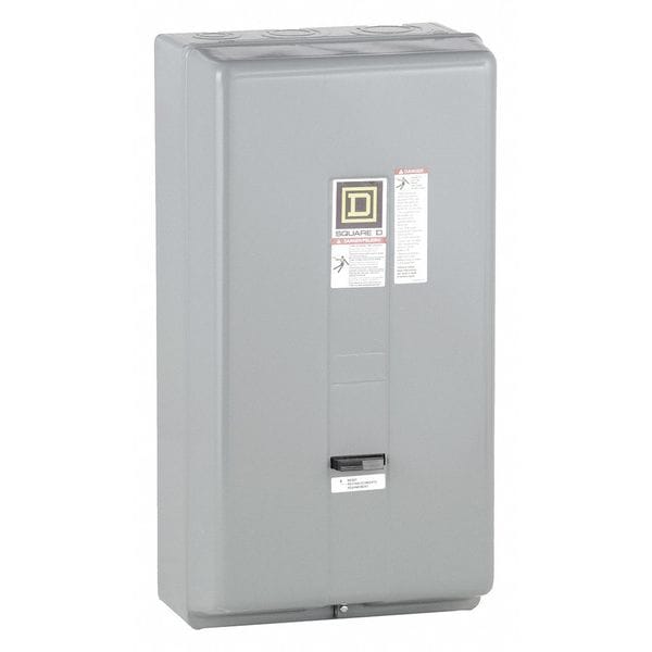 Nonreversing Magnetic Motor Starter, 1 NEMA Rating, 120V AC, 3 Poles, No Auxiliary Contacts