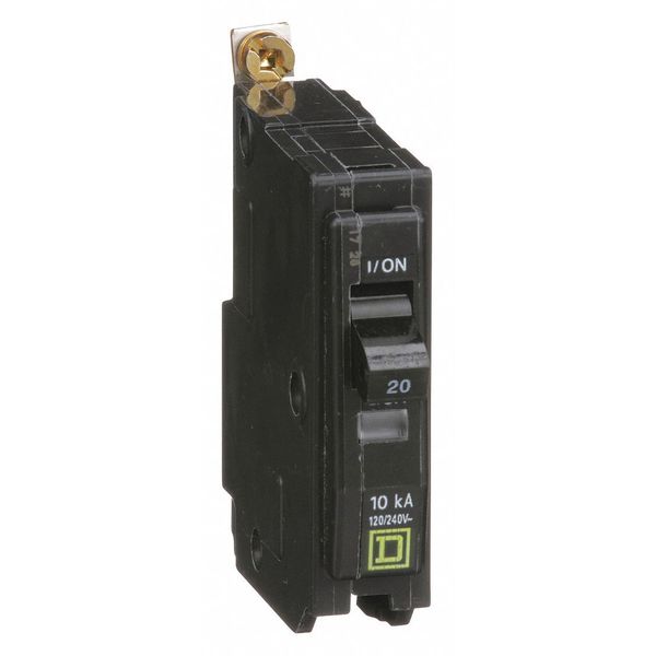 Miniature Circuit Breaker, 20 A, 120/240V AC, 1 Pole, Bolt On Mounting Style, QOB Series