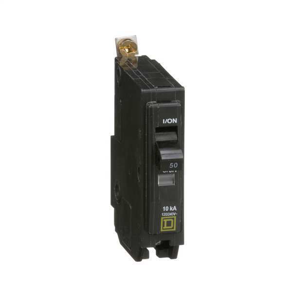 Miniature Circuit Breaker, 50 A, 120/240V AC, 1 Pole, Bolt On Mounting Style, QOB Series