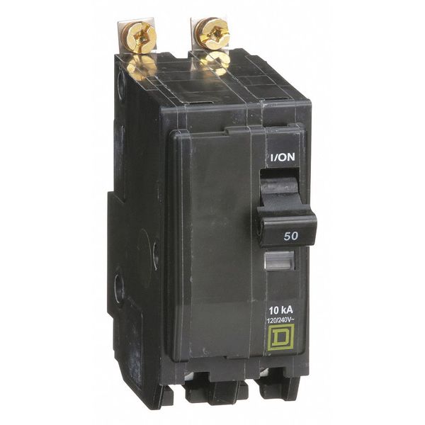 Miniature Circuit Breaker, 50 A, 120/240V AC, 2 Pole, Bolt On Mounting Style, QOB Series