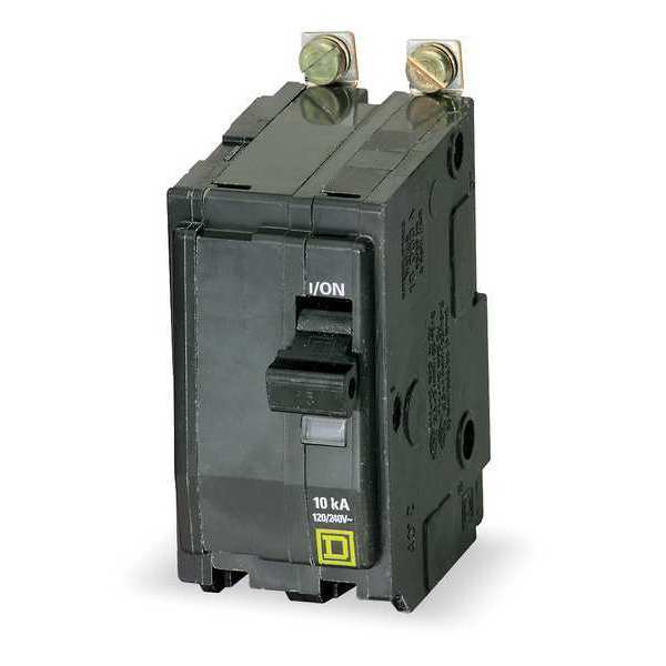 Miniature Circuit Breaker, 15 A, 120V AC, 2 Pole, Bolt On Mounting Style, QOB Series