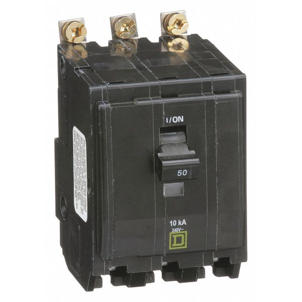 Miniature Circuit Breaker, 50 A, 120/240V AC, 3 Pole, Bolt On Mounting Style, QOB Series