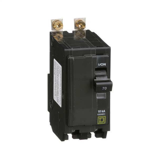 Miniature Circuit Breaker, 70 A, 120/240V AC, 2 Pole, Bolt On Mounting Style, QOB Series