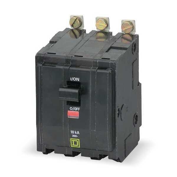 Miniature Circuit Breaker, 15 A, 240V AC, 3 Pole, Bolt On Mounting Style, QOB Series
