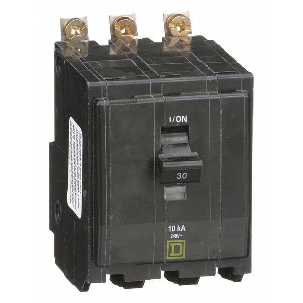Miniature Circuit Breaker, 30 A, 120/240V AC, 3 Pole, Bolt On Mounting Style, QOB Series