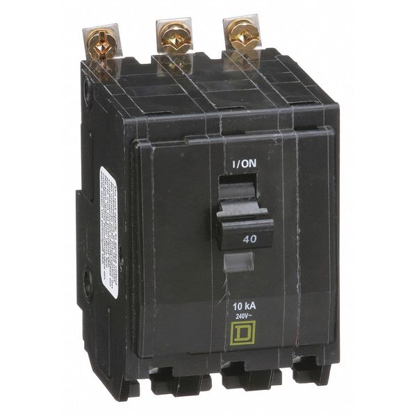 Miniature Circuit Breaker, 40 A, 120/240V AC, 3 Pole, Bolt On Mounting Style, QOB Series