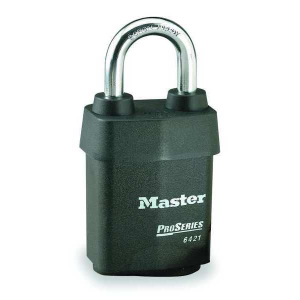Padlock, Coreless, Standard Shackle, Rectangular Steel Body, Boron Shackle, 7/8 in W