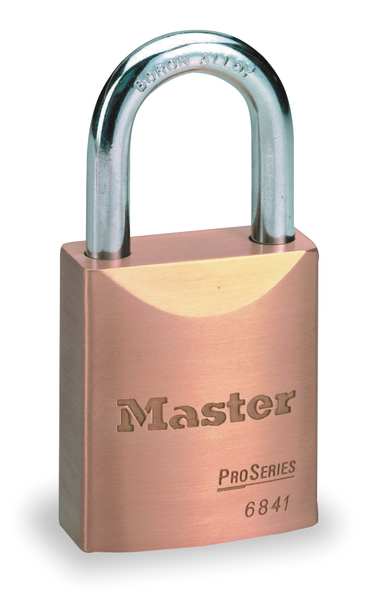 Padlock, Coreless, Long Shackle, Rectangular Brass Body, Boron Shackle, 25/32 in W